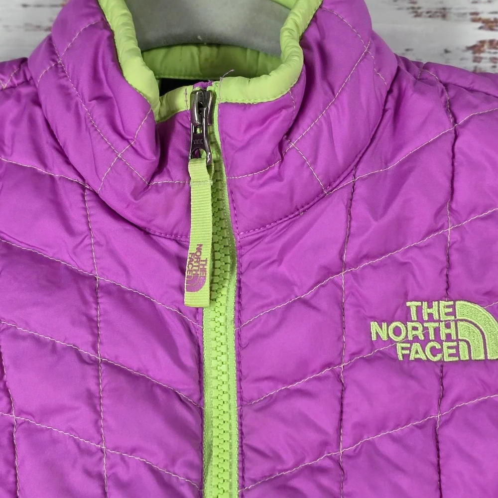 The North Face Thermoball Vest Girl S 7/8 Purple Good Quilted Puffer Lightweight